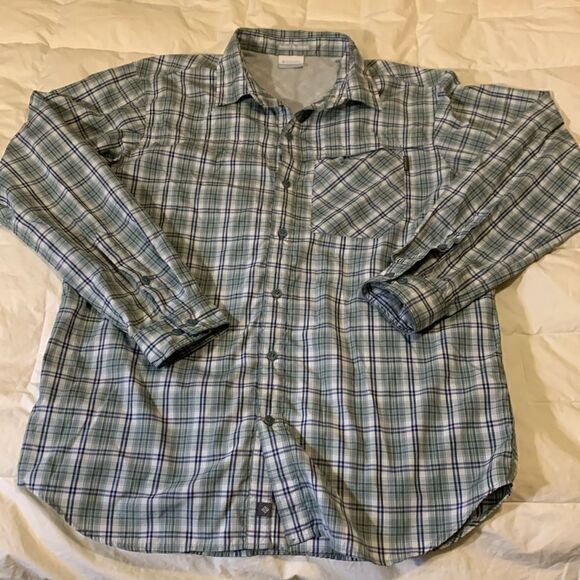 COLUMBIA, insect blocker, long sleeve, button down, mesh vent back - Picture 1 of 12